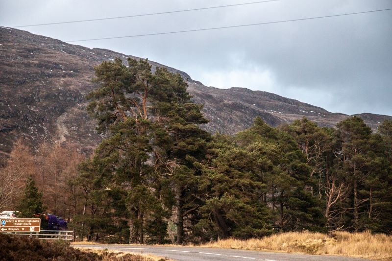 Remote road North Coast and West Highlands Tourist Route