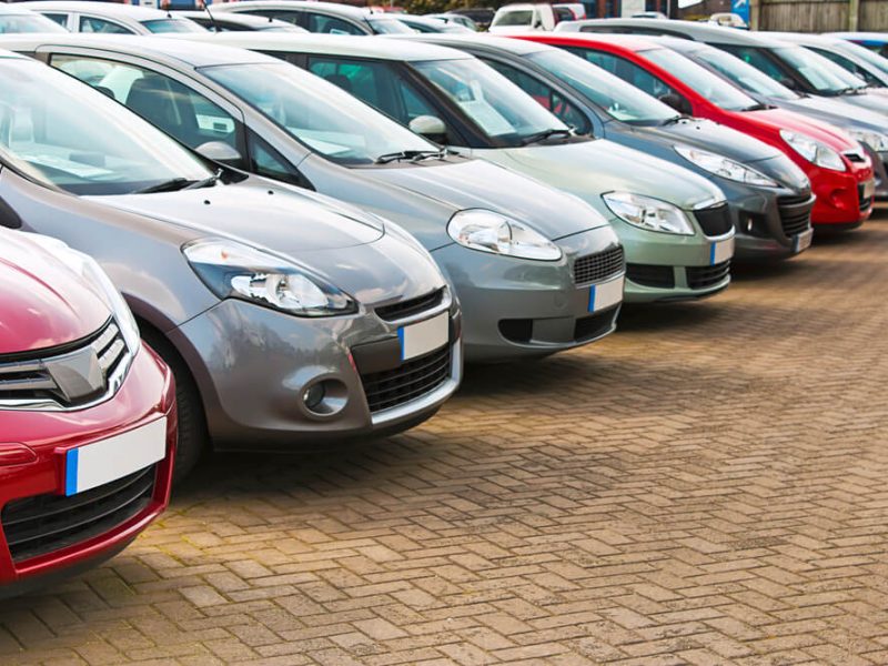 Row of different used cars