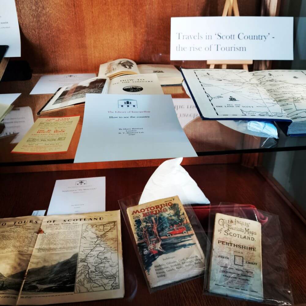 old travel books in Library of innerpeffray