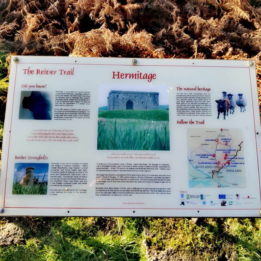 Hermitage Castle information board